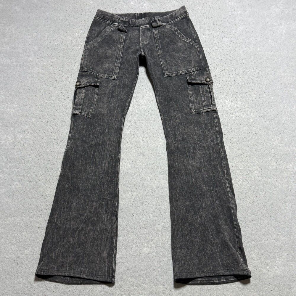 Vtg Hard Tail Pants Forever Women’s M Mineral Wash Black Stretch Wide Legged